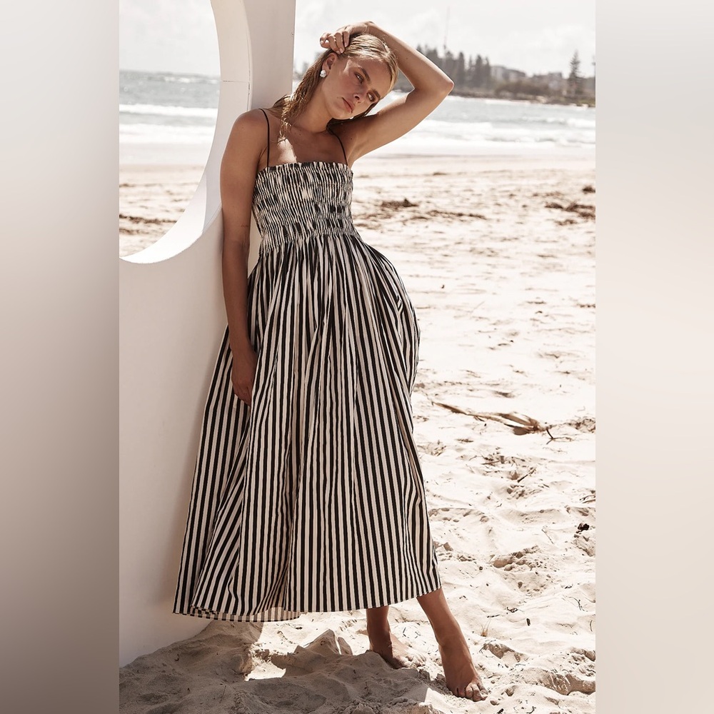 Striped Black and White Maxi Dress